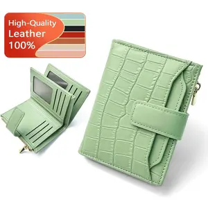 Women's Minimalist Portable Plain Color High-quality leatherShort Wallet, Casual Cute Mini Purses Designer Zipper ShortPurse, Bifold Card Holder for Daily & Back To School, for AllSeasons wallets women
