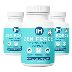 IM Zen Force - 3 Bottles | Calm, Relaxation & Focus Support | Organic Ashwagandha & Black Pepper Extract | 60 Veggie Capsules | Natural Daily Wellness Supplement