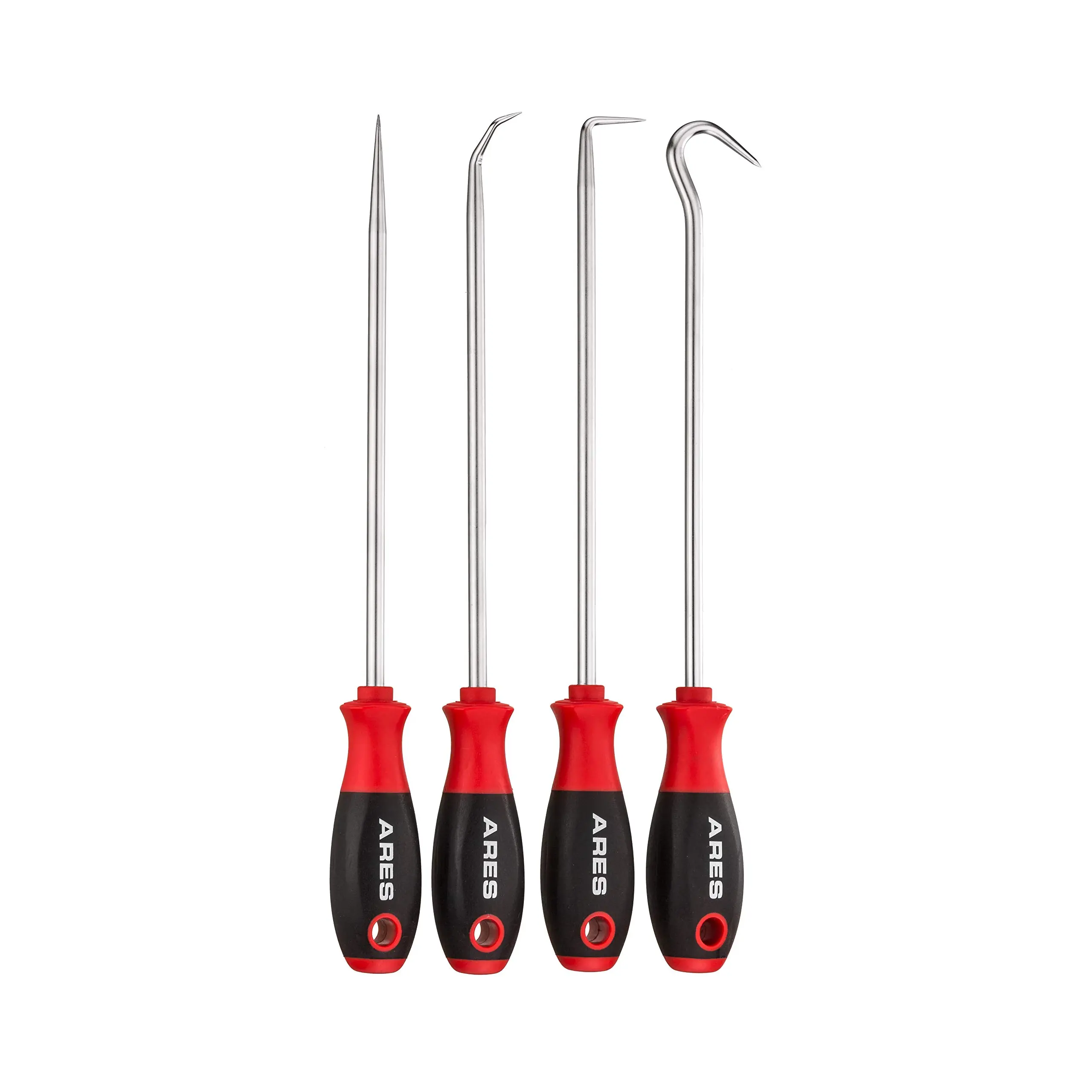ARES 10038-5-Piece Hose and Seal Removal Set - Includes 90 Degree Seal Pick and Single and Double Offset Hose Removers - Chrome-Plated Steel Shafts - Easily Remove Hoses, Clips, Clamps, and More