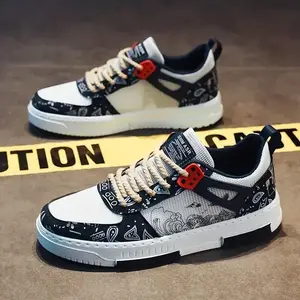 Men's Graffiti Trendy Skate Shoes, Wear-resistant Non-Slip Casual Shoes For YouthRAIMENTRY
