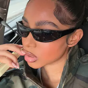Y2K Small Frame Sunglasses  Future Style Narrow Colorful Personalized Trendy Fashion Accessory for Stylish Outfits