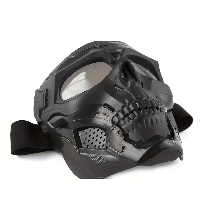 Motorcycle Windproof Skull Mask - Motorcycle Face Mask, Windproof Balaclava, Adjustable Biker Goggles, 1-Size Tactical Protective Gear for Motorbike Riders & Outdoor Sports, Adjustable Biker Style Goggles