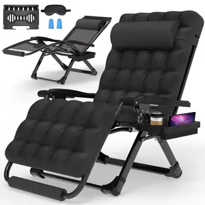 Oversized Zero Gravity Chair, 33In XXL Zero Gravity Recliner Lounge Chair, Anti Gravity Chair for Indoor and Outdoor Support 500lbs