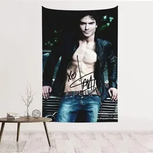 Ian Actors Somerhalder Wall Hanging Flag Tapestry, for Party Bedroom Living Room Home and Outdoor Garden Patio & University Dorm Decor Gift