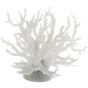 VOCOSTE Coral Reef Decor, Mini Faux Coral for Aquarium Decorations, White,6.5"x5.83"