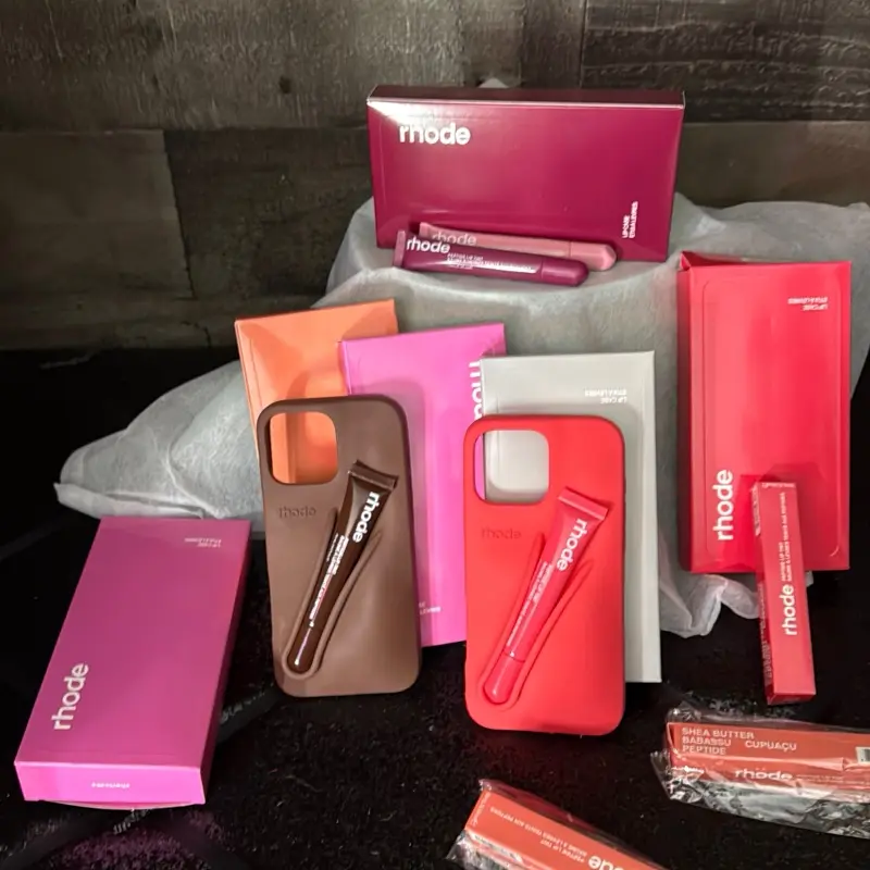 Rhodes I phone 16 pro max phone case and matching lip gloss