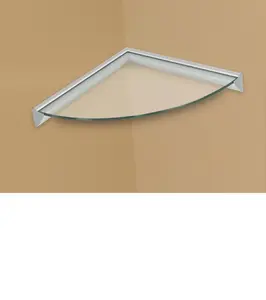 212 MAIN Amore Designs 12x12 in Glass Corner Shelf Kit, Wall-Mount Shelves, Commercial & Office Furniture Space Saver