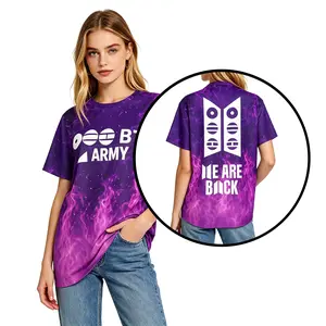 Kpop ARMY We Are Back Purple Flame T-Shirt,Bangtan Style Tank Featuring JIN 92 SUGA 93 RAP MONSTER 94 J-HOPE 94 JIMIN 95 V 95 JUNG KOOK 97, Athletic Tee Concert Outfit Men Women