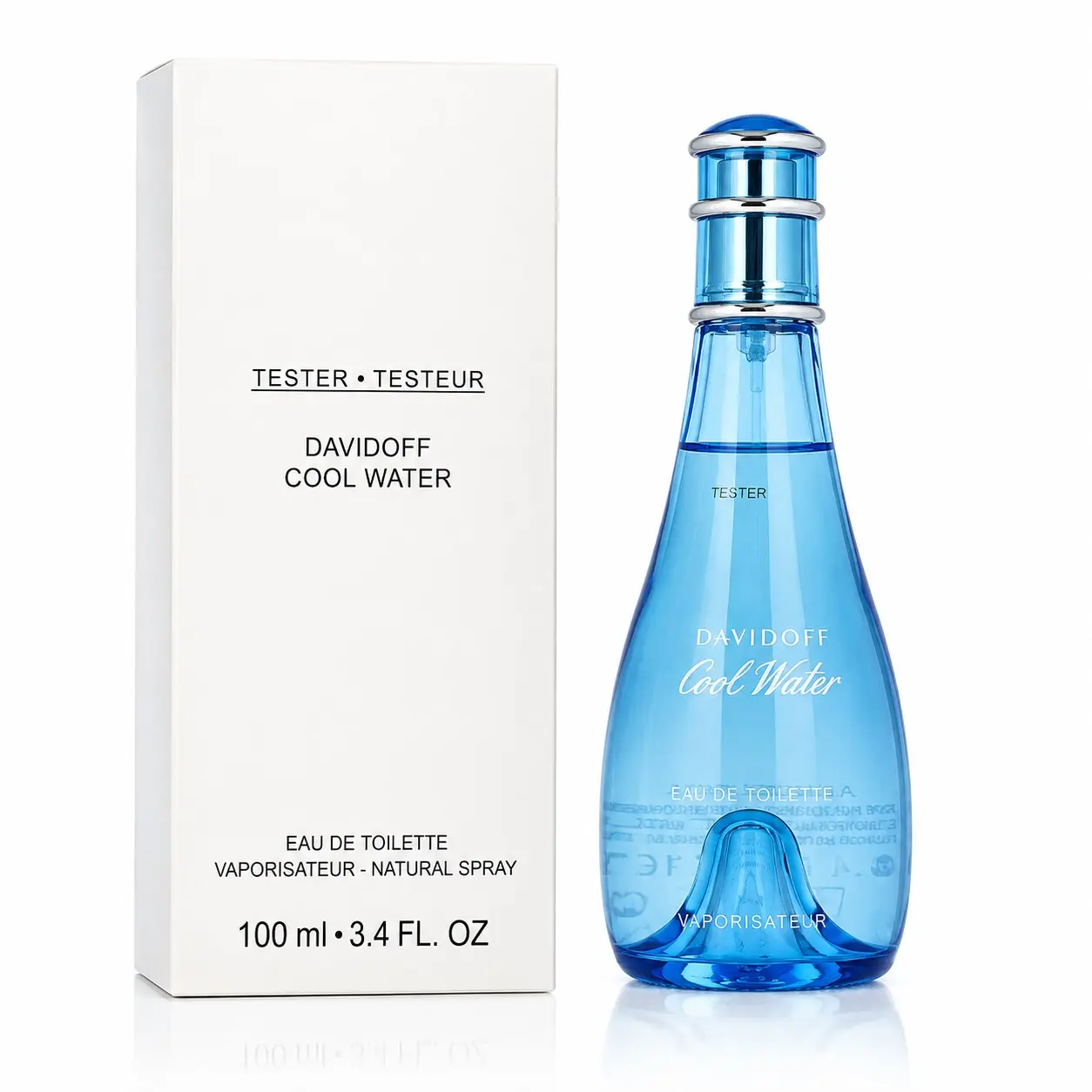 Davidoff Cool Water Eau de Toilette Tester for Women, 3.4 fl oz - Fresh, Aquatic, Long-Lasting Fragrance for Women