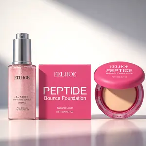 Pre-Makeup Essence & Concealer Foundation Compact Portable Makeup Set (20g+30ml), Lightweight Texture, Skin-Moisturizing, Pre-Makeup Skincare, Brightens Skin, Solves The Problem Of Foundation Cakiness