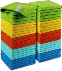 Microfiber Cleaning Cloths-50 PK, Premium All-Purpose Car Cloth, Lint Free Dusting Cloth Cleaning Rags, Absorbent Cleaning Towel for Cars, SUVs, House, Kitchen, Window, Gifts(12in.x12in.)