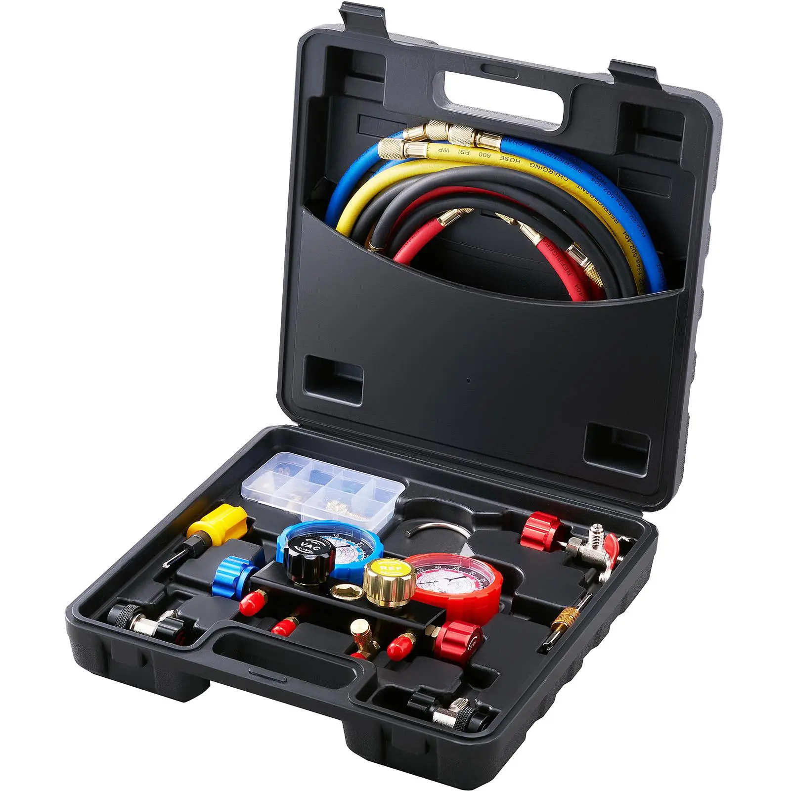 【summerfinds】VEVOR AC Gauge Set, Various specifications, AC Manifold Gauge Set for R134A R22 R12 R410A Refrigerant, Couplers, Can Tap Works on Car Auto Freon Charging and Evacuation, Hvac Gauges, Automotive Maintenance Tools