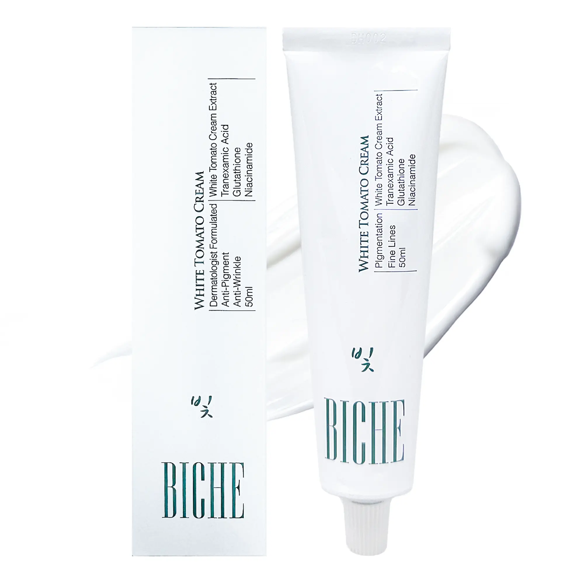 BICHE White Tomato Cream - 50ml Korean Adult Skincare Face Moisturizer, Hydrate, Brightening, Dark Spot Correction, Even Skin Tone & Texture, Anti-Aging, Niacinamide, Shea, Hyaluronic Acid, Phthalate-Free, Cruelty-Free, All Skin Types