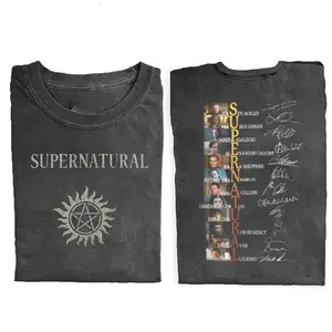 Supernatural Signature Tee, Supernatural Cast TV Show Tee, Gift for Men, Gift for Women, Crew Neck T-shirt, Trending T-shirt