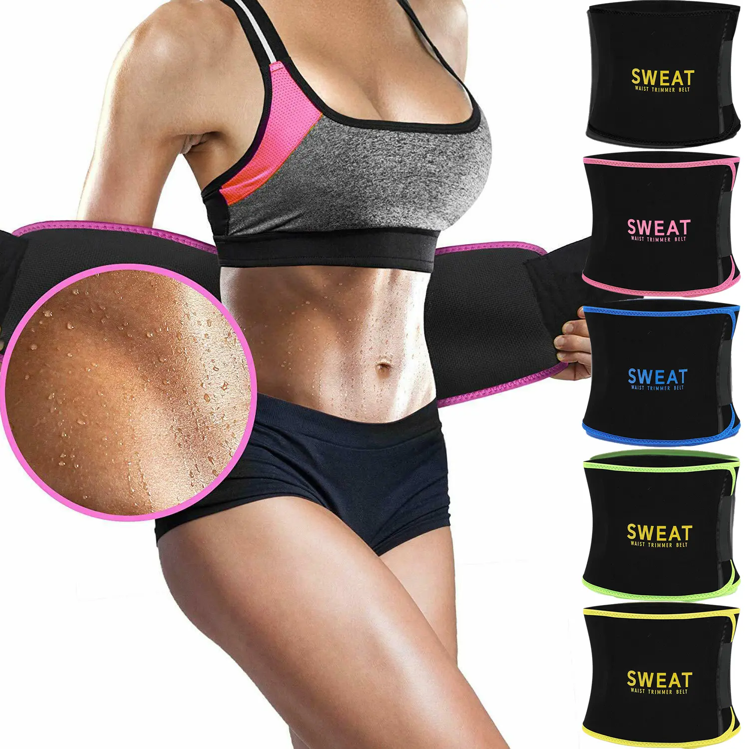 Women Waist Trainer Sauna Sweat Belt Adjustable Waist Trimmer Stomach Wrap Workout & Fitness Women Waist Trainer Sauna Sweat Belt Adjustable Waist Trimmer Stomach Wrap Workout & Fitness