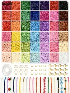 42 Colors 2-3mm 23000pcs Glass Seed Beads for Bracelet Making, Friendship Bracelet Kit, Jewelry Making Supplies, Keychain Charms