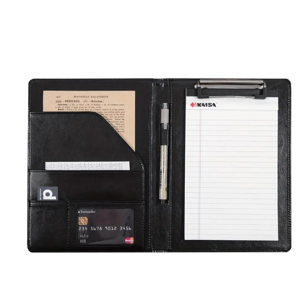 ElegantA5PU Leather Padfolio with Clipboard, Pen Holder, Card Slots, And Document Pockets-perfect for Meetings Or Travel. A Practical And Stylish Christmas Gift for Professionals Who Value Organization