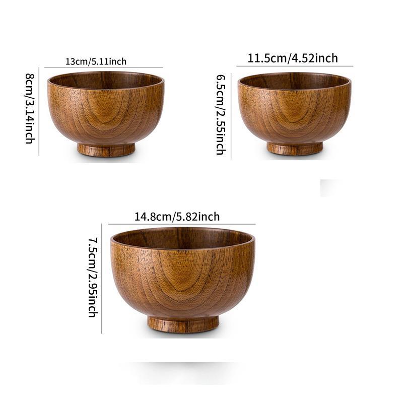 Wooden Bowl, Salad Serving Bowls, Household Tableware Set for Home Kitchen Dining Room, Kitchen Accessories