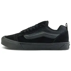 Vans Knu Skool Comfortable and Durable Low-Top Skate Shoes for Men and Women in Black Casual Sneaker Athletic Boy