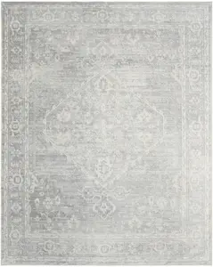 Nourison Home Astra Machine Washable ASW11 Light Grey Traditional Power-loomed Rug