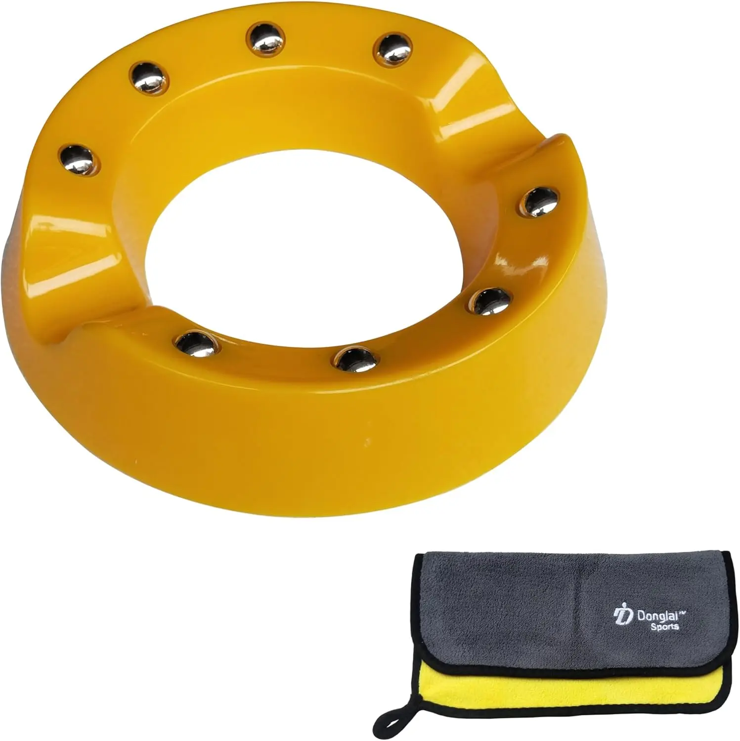 Rotating Bowling Ball Cup Holder with Bowling Towel Set, Bowling Ball Display Cup Holder with Bowling Towel, Spining Bowling Ball to Clear