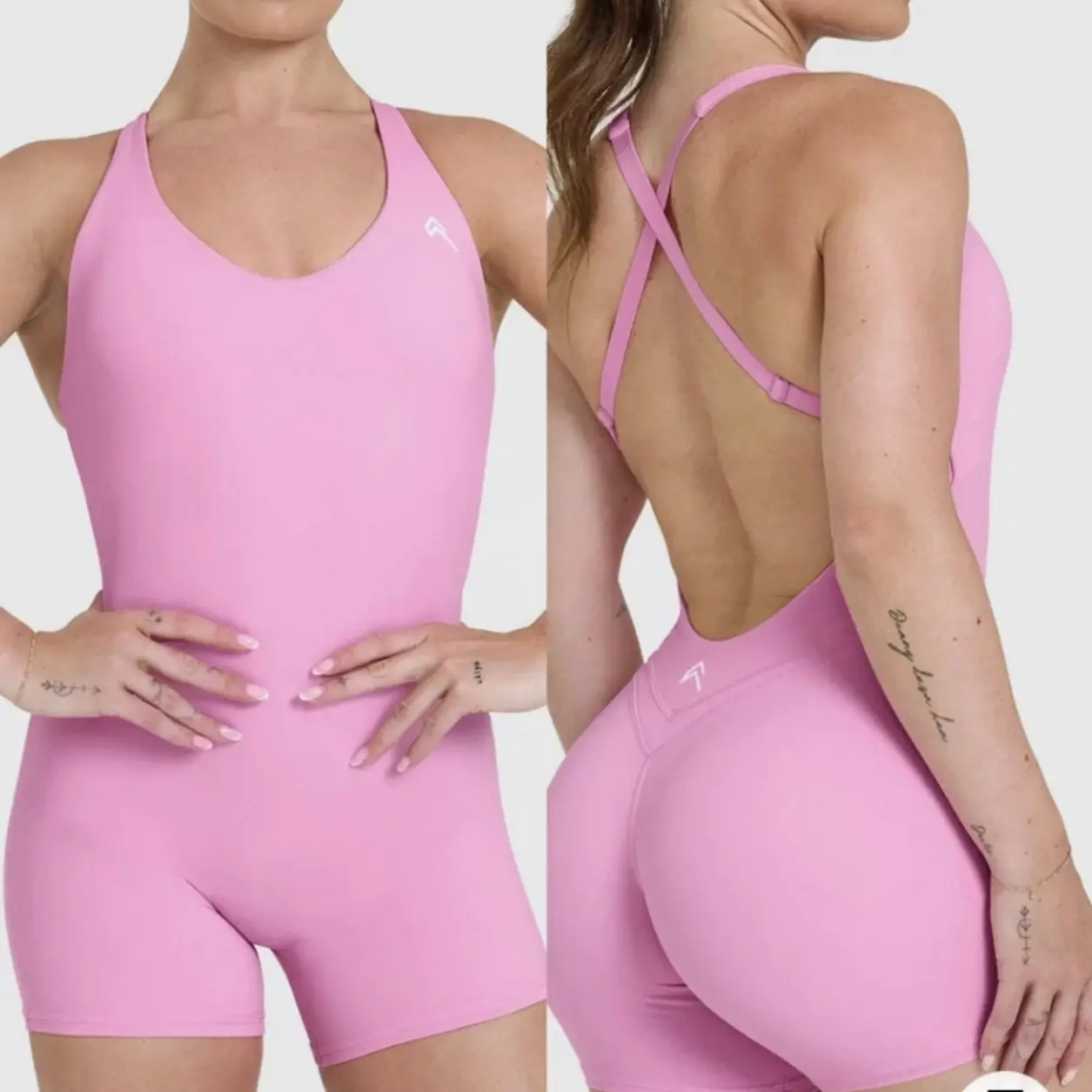 Women's Scoop Back Workout Romper - One Piece Gym & Yoga Activewear