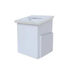 FixtureDisplays® Comment Collection Box Suggestion Donation Box charity box Ballot Box 7.5"W x 7.5"H x 9-7/8" D 15659-White