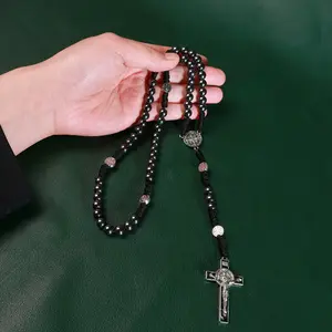 Men's Catholic Hematite Rosary 8MM - Durable Rosary Beads for Prayers, Meditation, and Spiritual Protection, Ideal for Daily Use, Gifts for Baptism, Communion, Wedding