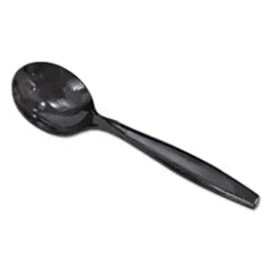 Dixie Heavyweight Black Plastic Soup Spoons, 5.75 in Tableware Cutlery Utensils, 1000-Piece Carton (DXESH517) - Home & Food Service Supplies