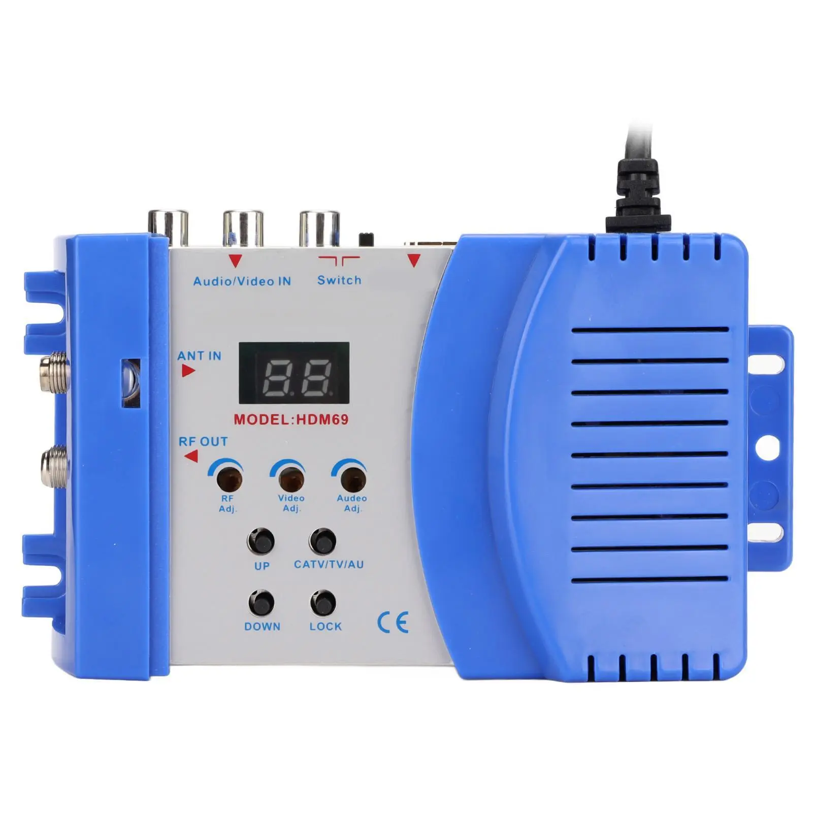 Metal HD AV to RF Audio Converter, Drive-Free HD Modulator with PAL/NTSC Format, 47-868MHz Frequency Response, 80-95dB Output Level for Home TV, Model: HDM69