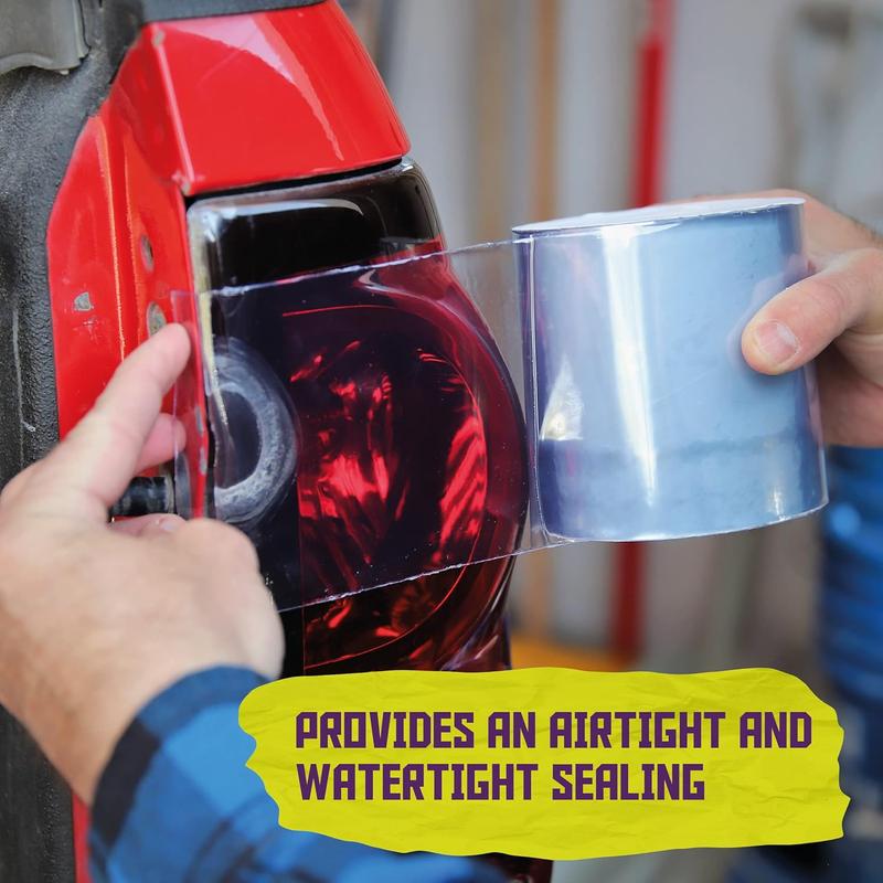 Waterproof Patch and Seal Tape, Clear, 4 Inches x 10 Feet, Water Barrier Tape for Stop Leak Repair on Pipes, Chimney, Roof, Boat, and HVAC Waterproof Patch and Seal Tape, Clear, 4 Inches x 10 Feet, Water Barrier Tape for Stop Leak Repair on Pipes, Chimney, Roof, Boat, and HVAC