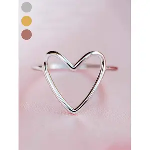 Women's Heart Design Adjustable Engraved Cuff Ring - Dainty Stacking Ring, Exquisite All-Match Fashion Costume Jewelry, Ideal for Birthday, Wedding Gifts, Engraved Ring