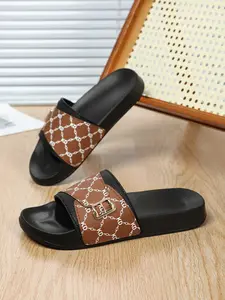 Men's Fashion Brand Slippers, Ultra Soft Non Slip Durable Sandals, Casual Summer Indoor Outdoor Slippers, Eva Sole, Random Pattern