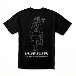 Naruto Shippuden x Primitive Hidan Black Graphic Anime T-Shirt Grunge Album