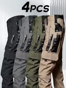 4 Pack Tactical Pants for Men , Ripstop Work Pants for Men, Lightweight Hiking Cargo Pants, Outdoor Apparel, Suitable for Outdoor Sports, Training, Camping And Construction Personnel, Gift for Summer SpringStatements