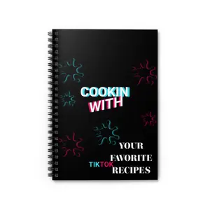 Personalized TikTok inspired Cooking Notebook, Cooking With YOU, black, pink, blue
