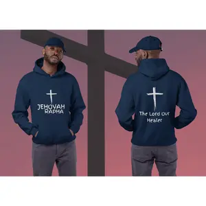 Jehovah Rapha Pullover Hoodie Front & Back - White