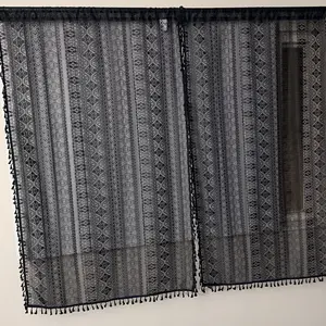 NoNo Bracket - No Drill Curtain Rod Bracket Attachment over Blinds (Black Set of 3) Curtains