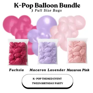 K-Pop Balloon Bundle - Fuchsia, Macaron Lavender, Macaron Pink