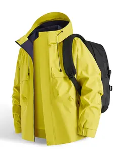 New Outdoor Hooded Jacket for Couples, Spring & Fall Windproof Waterproof Breathable Coat, Stylish Plain Color Hiking Clothing, Windproof Outerwear