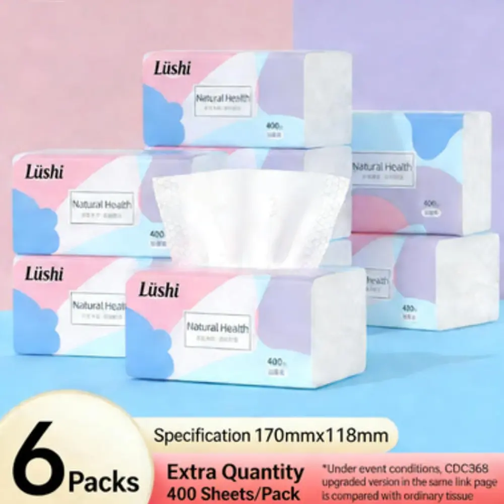 Paper Towel Roll 5 Layers Large Pack 400 Sheets, Affordable Napkin Paper, Soft Thick Tissues, Original Wood Sanitary Toilet Paper, Bulk Purchase