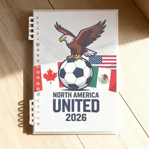 North America United 2026 Soccer-Themed Notebook, A5 Size, Lined Pages, Premium Paper Material, Ideal for Office & Daily Planning, Stylish Bald Eagle & Soccer Ball Design, Perfect for Soccer Fans & Professionals