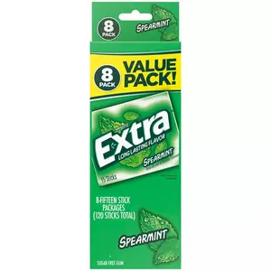 Extra Spearmint Sugar-Free Gum Value Pack - 120ct Snack Bubblegum