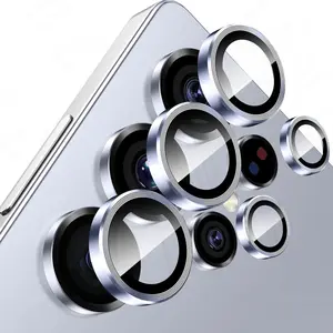 3D Metal lens Ring For Samsung Galaxy S25 Ultra S 25 Plus Camera Protection S25Ultra Tempered Glass Cover SamsungS25 FE Edge 5G