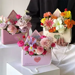 Elegant Envelope-Shaped Floral Gift Boxes, Valentine's Day Wedding Mother's Day Graduation Teacher Appreciation Gifts, DIY Flower Basket Holder