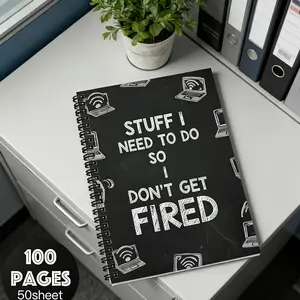 Fun Office Notebook - "What I Do to Avoid Being Fired" Spiral Diary with Workplace Humor, Product Efficiency Planner, Spiral Binding Planner, Self Improvement Journal, For Workplace, Home - Gift for Colleagues, Managers, Employees