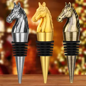 Luxury Horse Head Wine Bottle Stopper Animal-shaped Wine Stopper For Preserving Red Wine, A Kitchen Storage Gift, A Birthday Gift For Universal Wine Preservation Supplies.