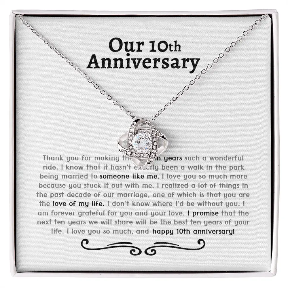 Wife Necklace, 10 Year Anniversary Necklace, Gift For Wife, Girlfriend, Anniversary, 10th Wedding Anniversary Necklaces For Her