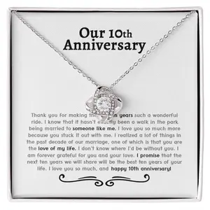 Wife Necklace, 10 Year Anniversary Necklace, Ten Year Anniversary, Gift For Wife, Girlfriend, Tenth Anniversary, 10th Wedding Anniversary Necklaces For Her