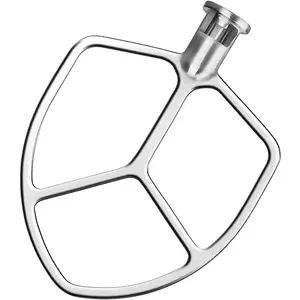 Flat Beater Compatible with  5-6 Quart Bowl-Lift Stand Mixer,  Polished Stainless Steel Paddle Attachment Replacement for Kitchen Aid Stand Mixers